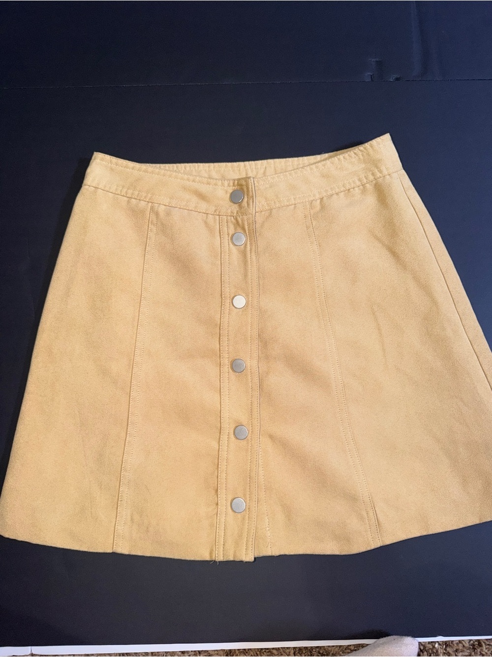 H&M Suade Button-Front A-Line Skirt